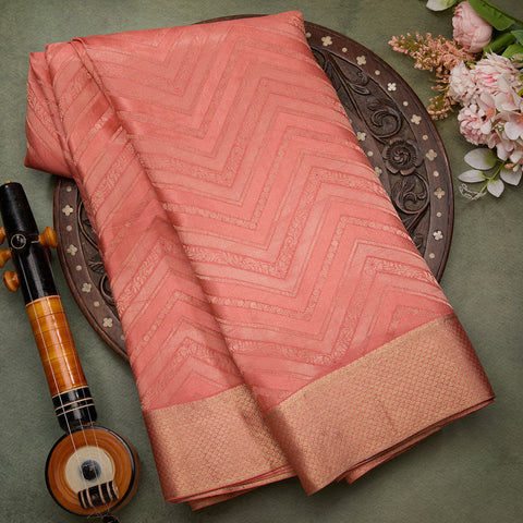 Onion Pink Pure Mysore Silk Saree