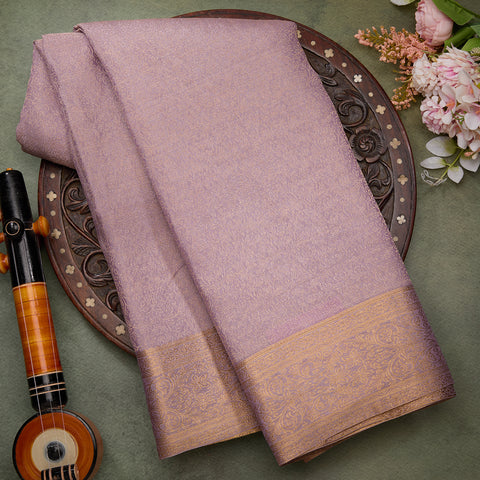 Lavender Pure Mysore Brocade Silk Saree