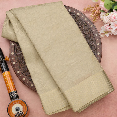 Pista Green Mysore Crepe Brocade Silk Saree