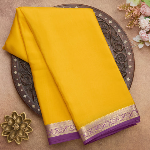 Yellow Mysore Silk Saree