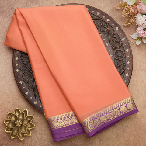 Peach Mysore Silk Saree