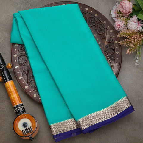 Sea Blue Mysore Silk Saree