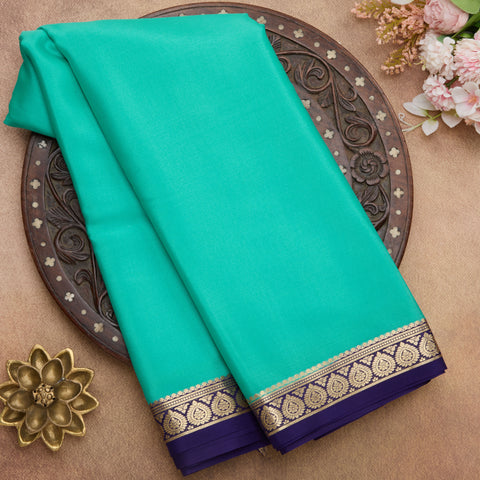 Sea Green Mysore Silk Saree