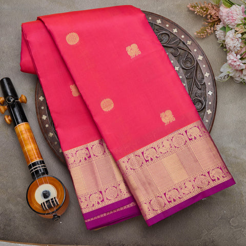 Pink Kanjeevaram Traditional Silk Saree
