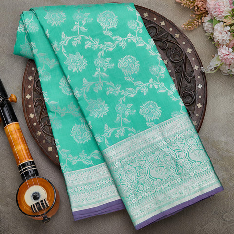 Sea Green Soft Silk Saree