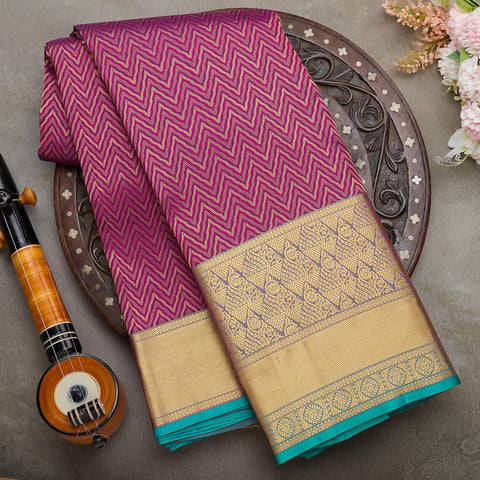 Wine Kanjeevaram Silk Saree