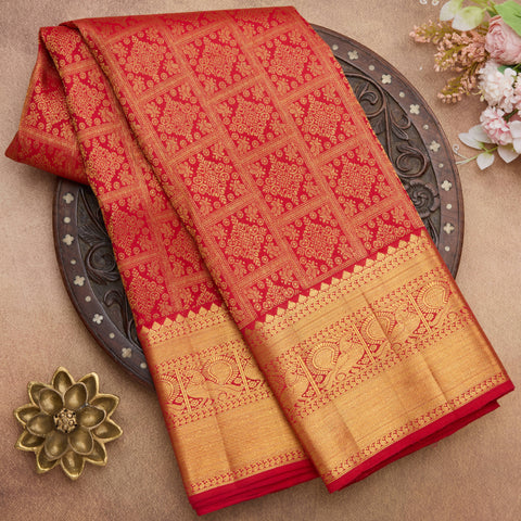 Maroon Pure Kanjeevaram Silk Saree