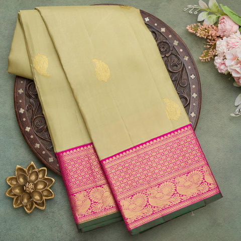 Pista Green Pure Kanjeevaram Silk Saree
