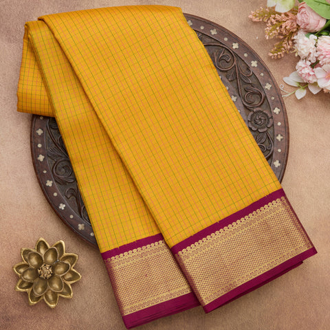 Yellow Pure Kanjeevaram Silk Saree