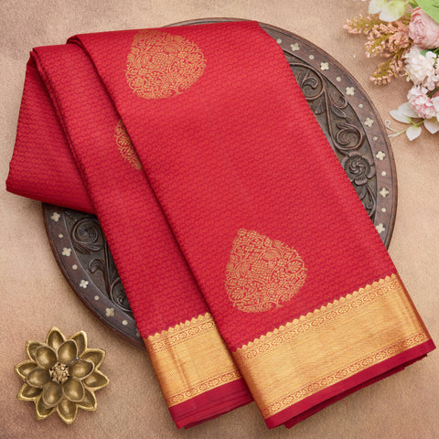 Maroon Pure Kanjeevaram Silk Saree
