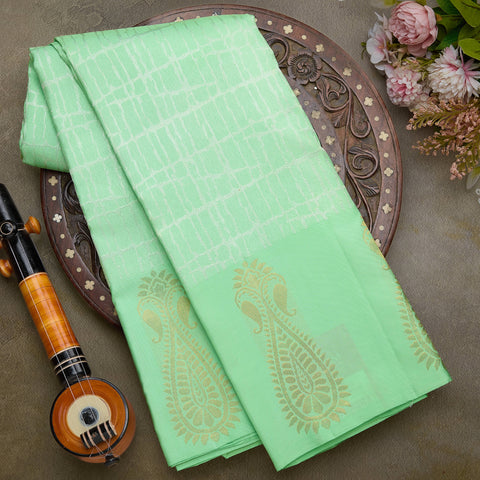 Pastel Green Pure Kanjeevaram Designer Silk Saree