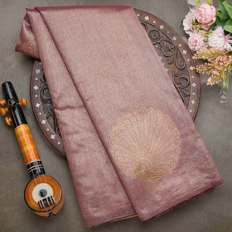 Mauve  Pure Kanjeevaram Tissue Silk Saree