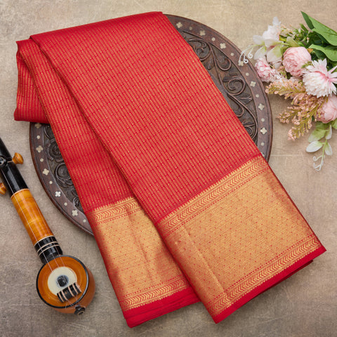 Red Pure Kanjeevaram Brocade Silk Saree