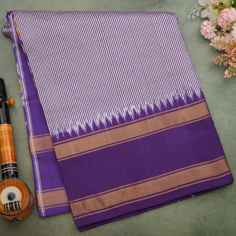 Purple Ikat Silk Saree