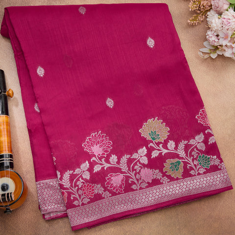 Pink Semi-Silk Fancy Saree