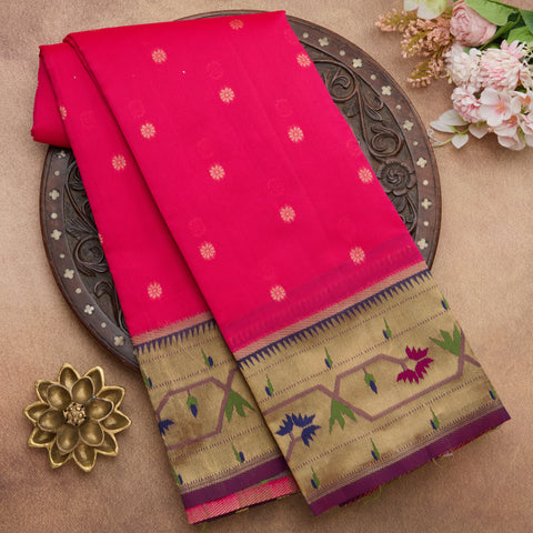 Pink Semi-Cotton Saree