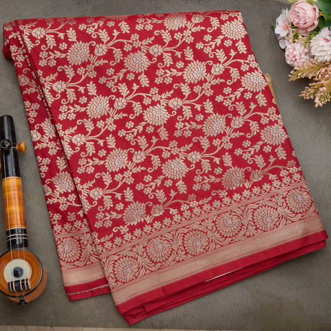 Maroon Banarasi Silk Saree