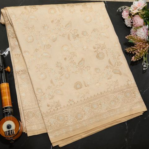 Gold Semi-Banarasi Silk Saree