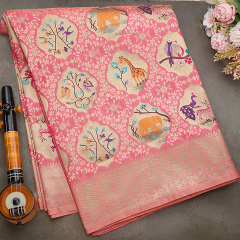 Multicolour Banarasi Silk Saree