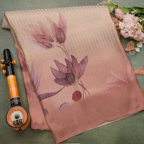 Onion Pink Chanderi Cotton Printed Saree