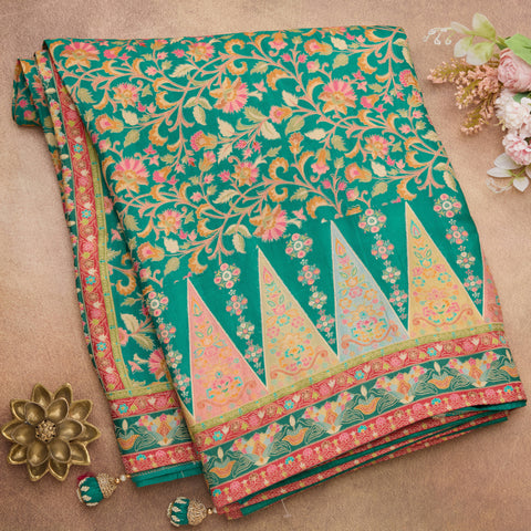 Light Green Kashmiri Silk Saree