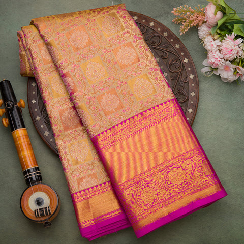 Multi Gold Pure Tissue Silk Saree