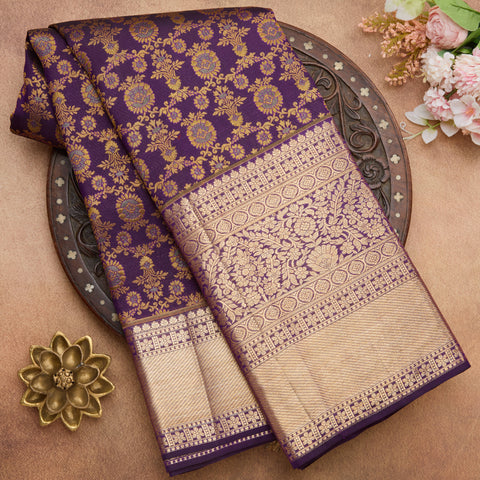 Purple Pure Kanjeevaram Silk Saree