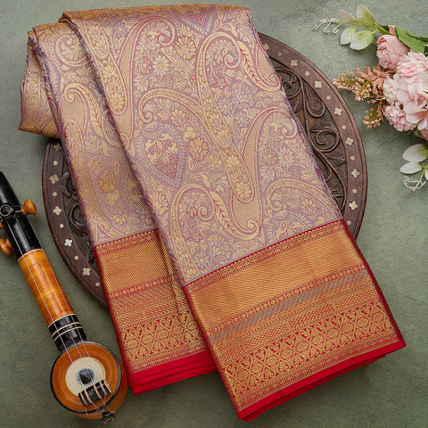 Light Lavender Kanjeevaram Tissue Silk Saree