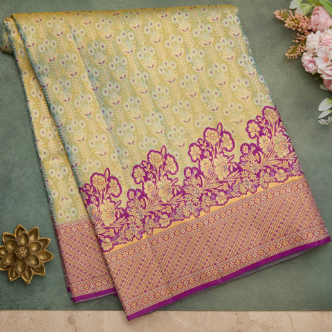 Light Green Tissue pure Kanjeevaram Silk Saree