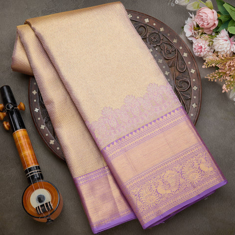 Antique Gold Pure Kanjeevaram Tissue Silk Saree