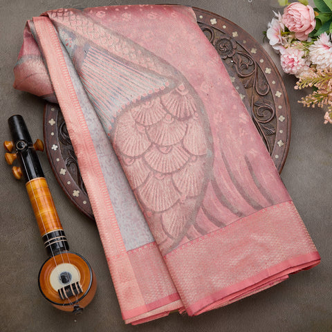 Pastel Mulicolour Pure Kanjeevaram Designer Silk Saree