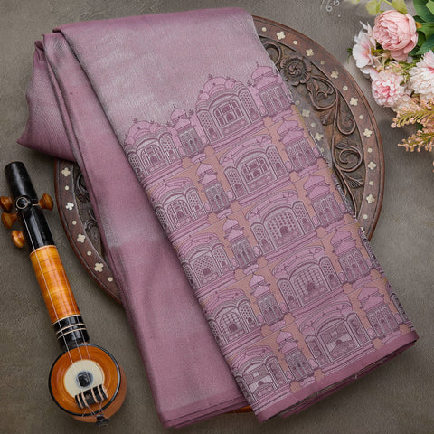 Light Purple Pure Kanjeevaram Designer Silk Saree