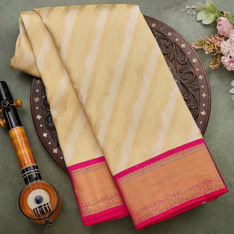 Ivory Kanjeevaram Silk Saree