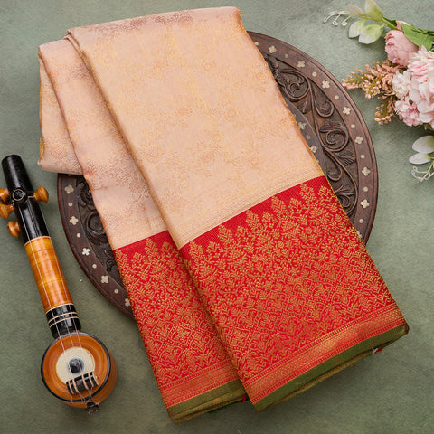 Ivory Kanjeevaram Silk Saree