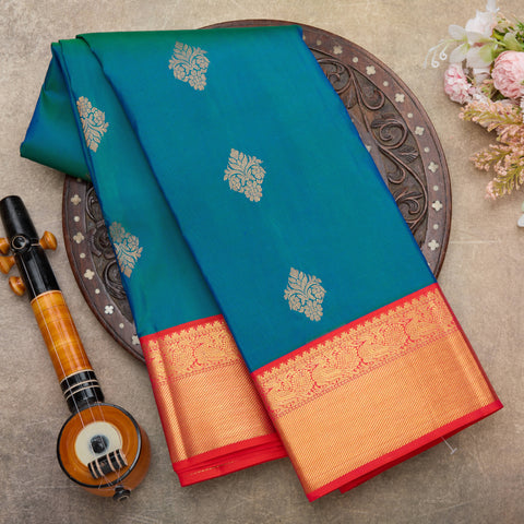 Blue Handloom Kanchi Silk Saree
