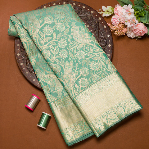 Pastel Green Kanjivaram Silk Saree