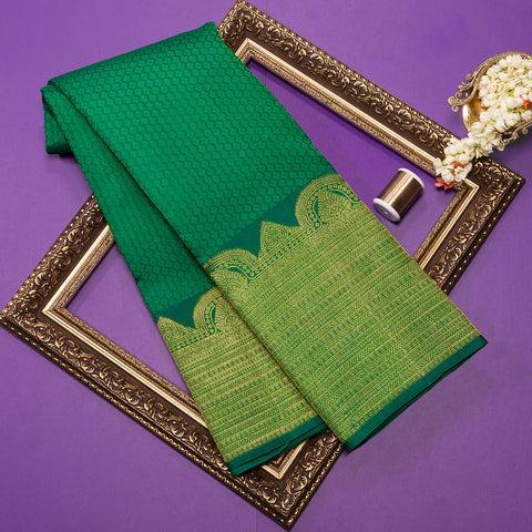 Bottle Green Pure Kanjivaram Silk Saree