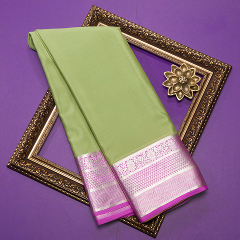 Pista Green Mysore Crepe Silk Saree