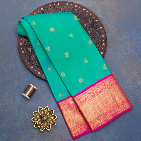 Teal Green Kanjivaram Silk Saree
