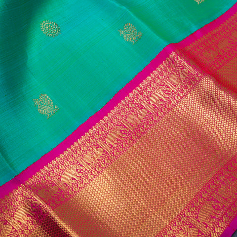 Teal Green Kanjivaram Silk Saree
