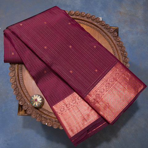 Deep Maroon Kanjivaram Silk Saree