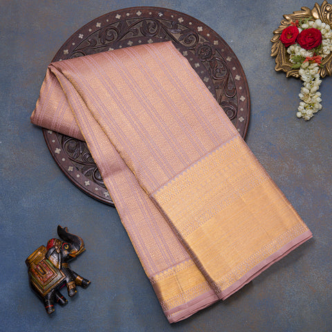 Pastel Peach Kanjeevaram Silk Saree
