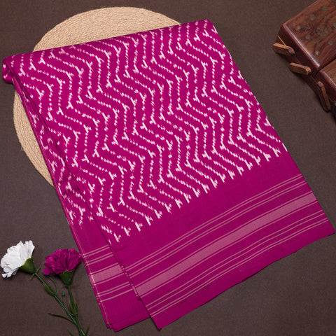 Magenta Pink Ikkat Silk Saree
