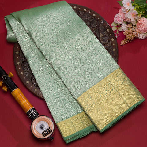 Pista Green Kanjivaram Silk Saree