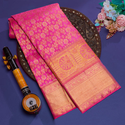 Dark Pink Kanjivaram Silk Saree