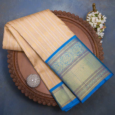 Gold Kanjivaram Handloom Silk Saree