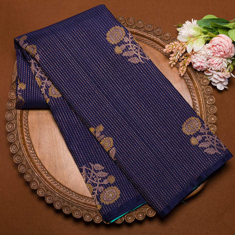 Navy Blue Kanjivaram Silk Saree