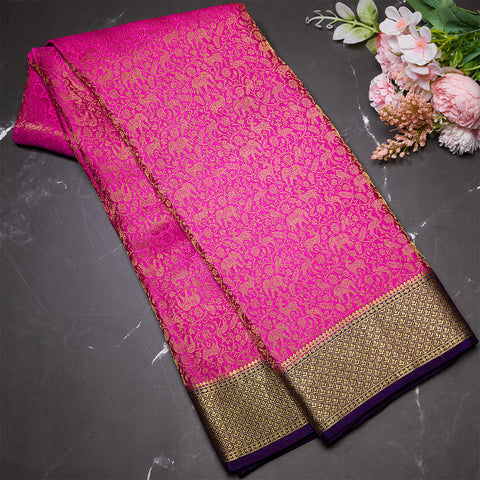 Pale Magenta Mysore Silk Saree