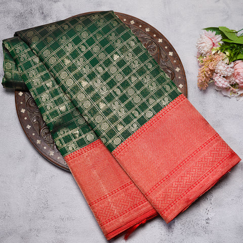 Bottle Green Kanjivaram Silk Saree