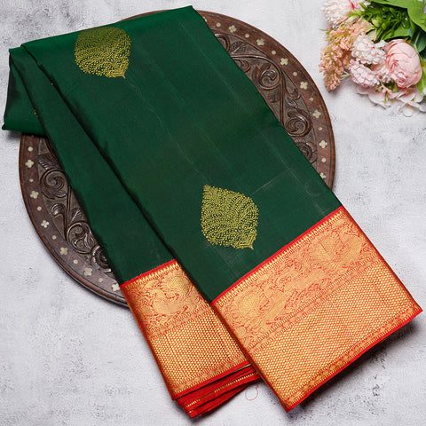 Timber Green Kanjivaram Silk Saree